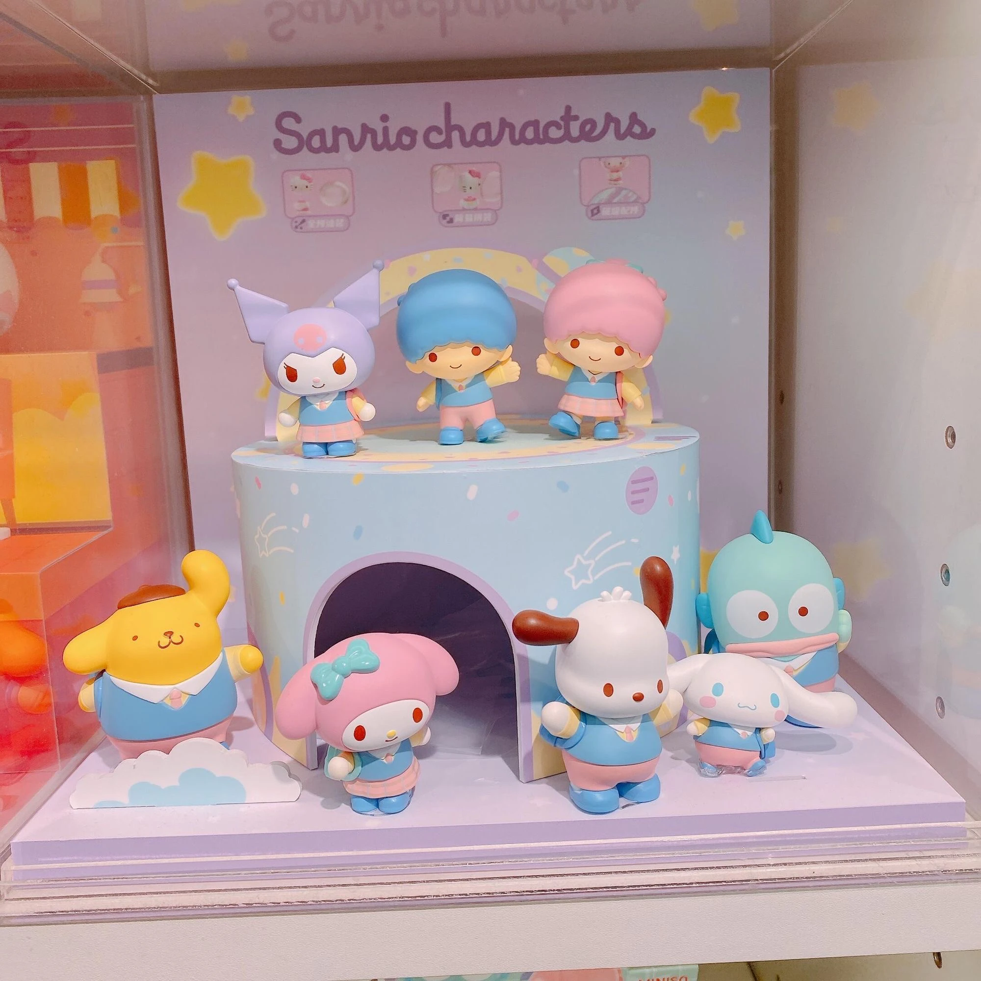 

Sanrio Returned To School Blind Box Kuromi Hello Kitty My Melody Cinnamoroll Hanyodun Doll Figure Ornaments Gifts