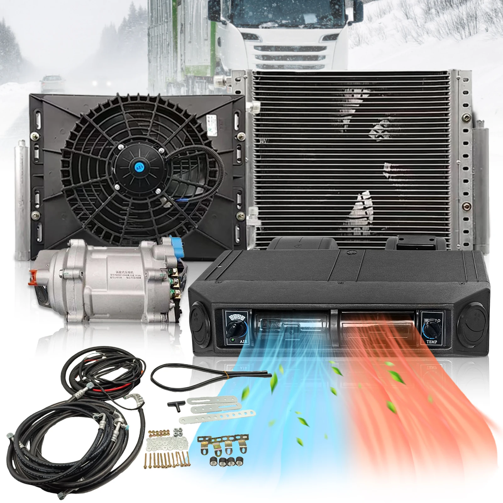 

Aspligo 12V Cooling 2025 Car Electric Air Conditioner Universal For Truck Bus Camper Van Compressor Underdash Air Conditioning