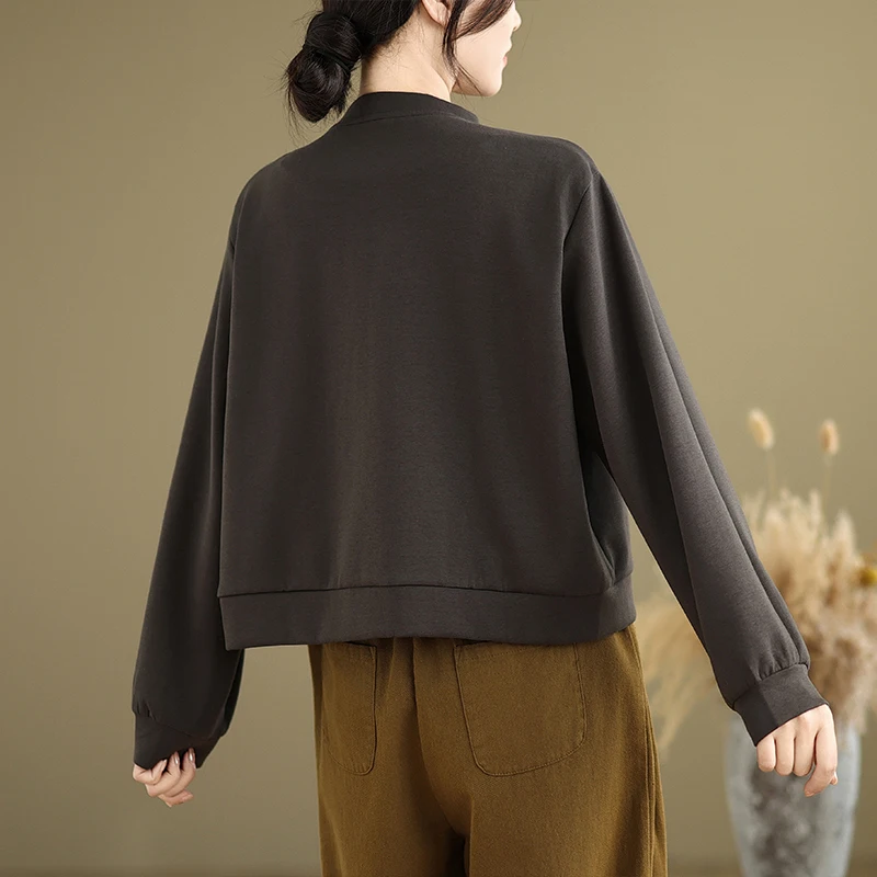 봄 가을 신상 루즈 슬림핏 예술적 심플 컬러 싱글 버튼 출퇴근용 오픈 가디건 여성 패션