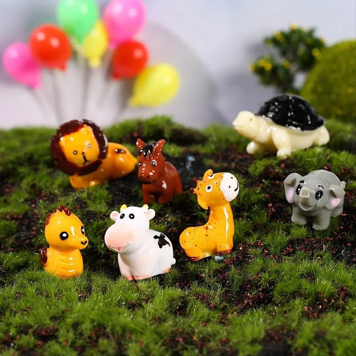 50Pcs Mini Animals Figurines Resin Tiny Animal Miniatures Wild Animal Miniature(Giraffe)-ABHG view 4
