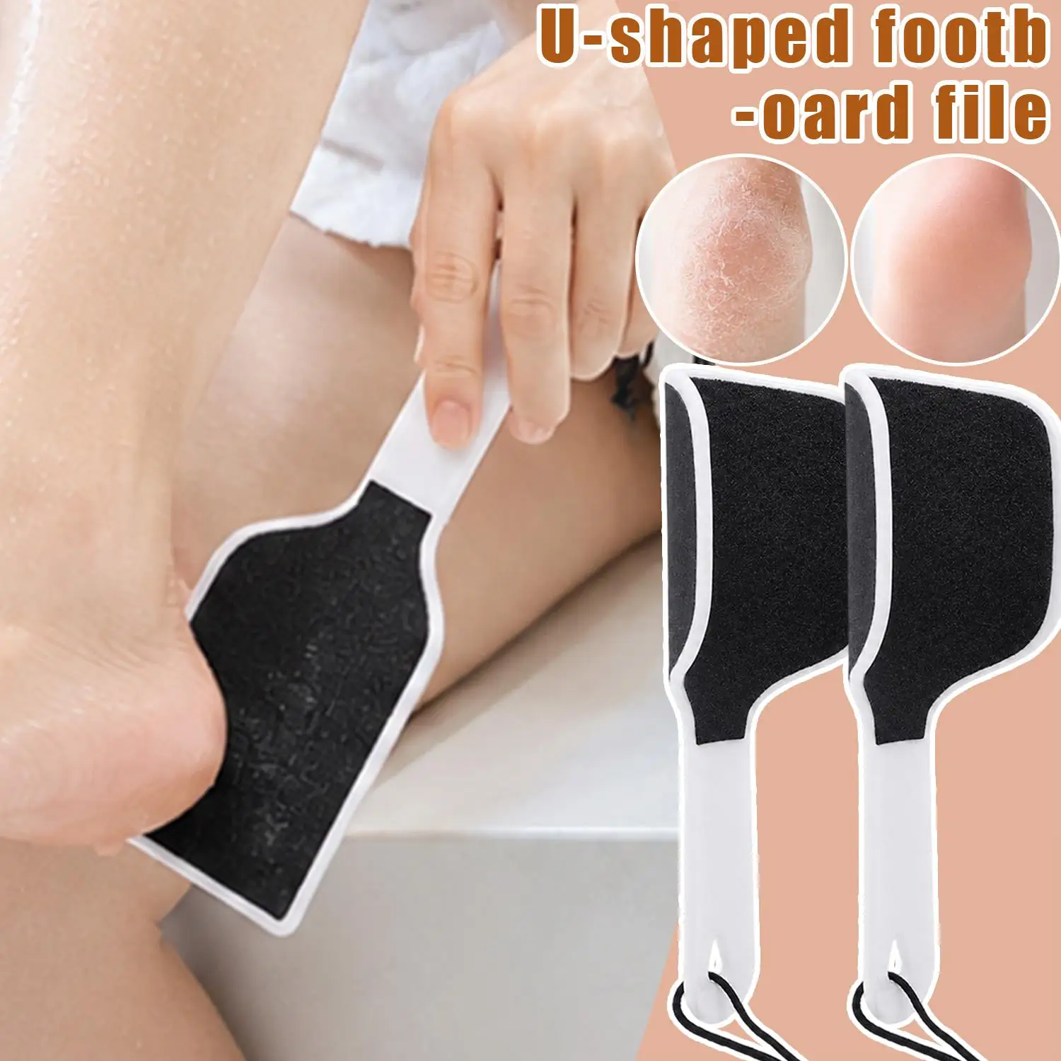 Curved Foot Files Dead Skin Callus Remover for Foot Double-Sided Professional Pedicure Foot File U Shaped Sander Scrubber Tool