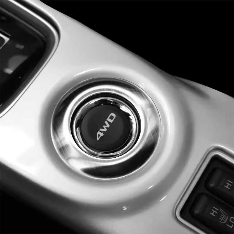Stainless Steel 4WD Button Decoration Sticker For Mitsubishi Outlander 2013 2014 2015 Car Decal Accessories