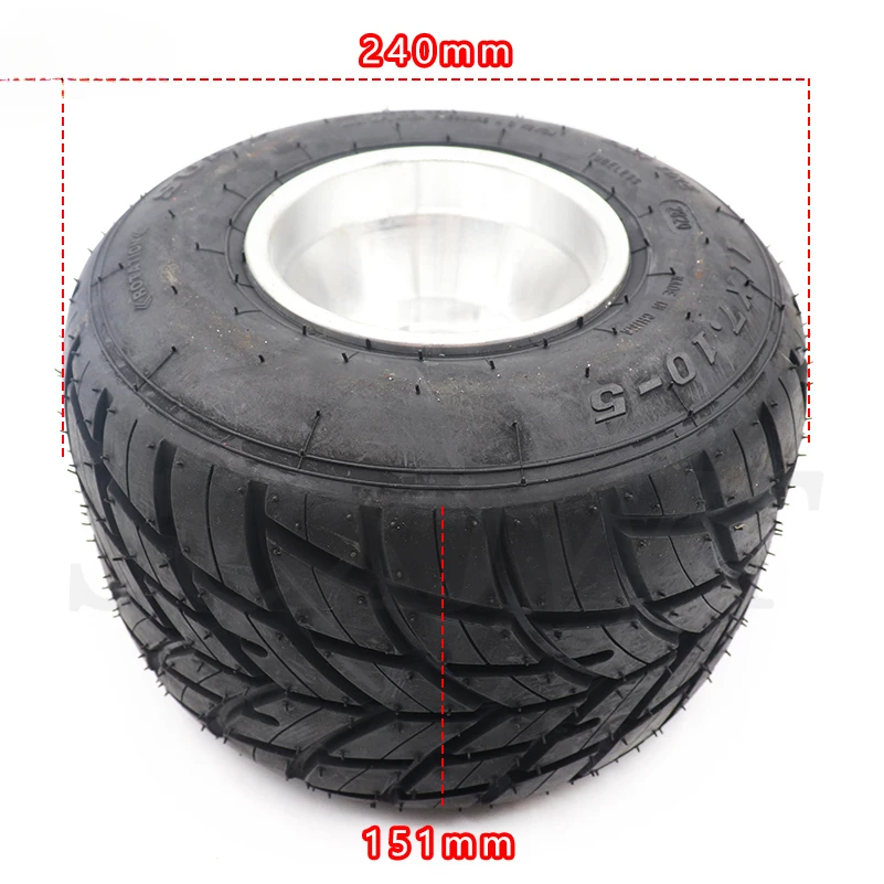 10x4.50-5 11x7.10-5 Inch Rain Tubeless Tires with Aluminum Wheels for Go Kart Front and Rear Wheel Drift Go Kart Accessories.