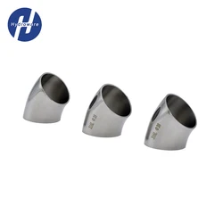 OD 19mm/25mm/32mm/38mm/45mm/51mm/63mm/76mm/102mm SS304/316 Stainless Steel Sanitary Welding 45 Degree Elbow Pipe Fitting