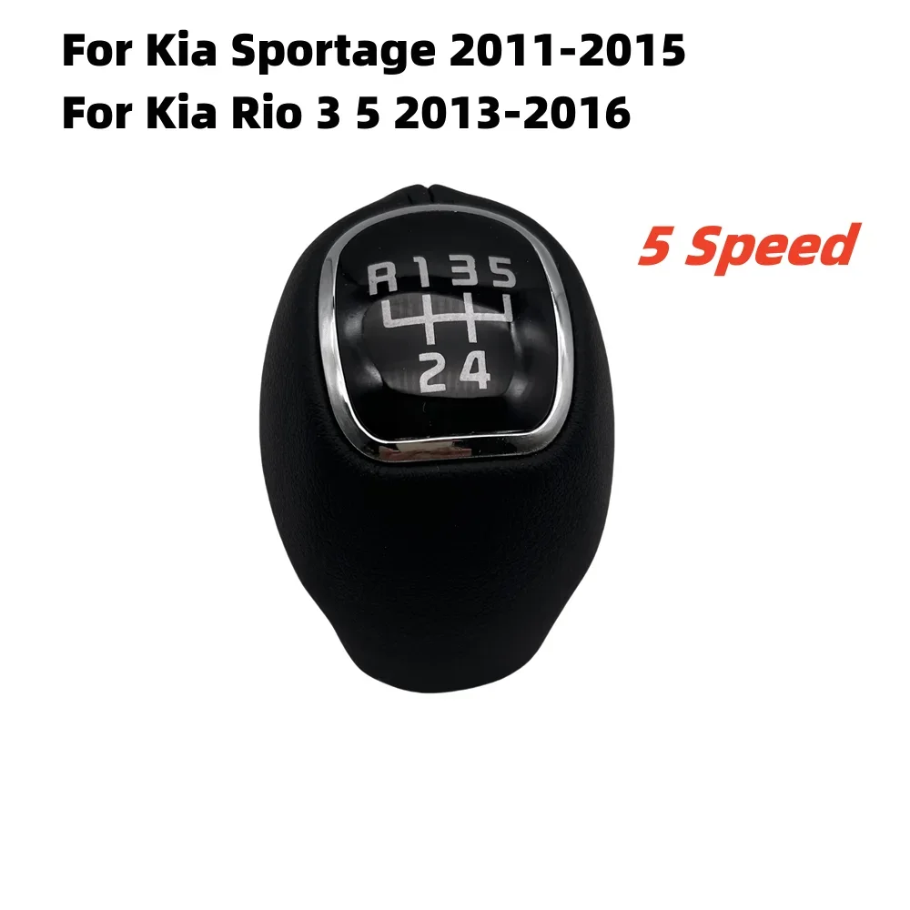 5 6 Speed MT 43711-3W400HU Leather Gear Knob Shift Lever Shifter Handball For Kia Sportage 2011-2015 For Kia Rio 3 5 2013-2016