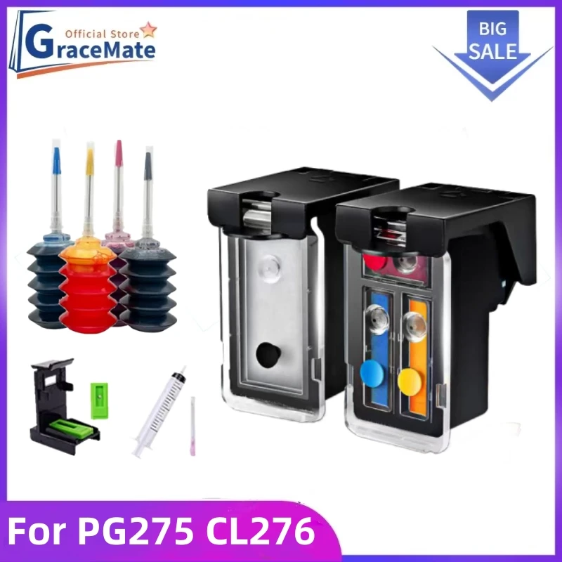 캐논 프린터용 재생 교체 잉크 카트리지, 픽스마 카트리지, TS3520, TS3522, TS3500, TR4720, TR4722, TR4700, pg275 cl276