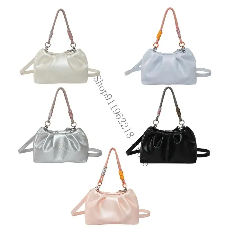 

Fashionable PU Leather Shoulder Bag With Wrinkle Texture And Adjustable Strap 066F