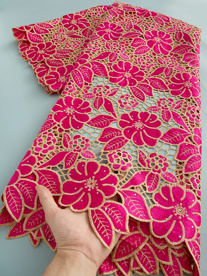 النيجيري الحبل أقمشة الدانتيل 2025 جودة عالية الأحجار الأفريقية جبر الدانتيل الفرنسية للذوبان في الماء أقمشة الدانتيل لفستان الزفاف 5 ياردة #1