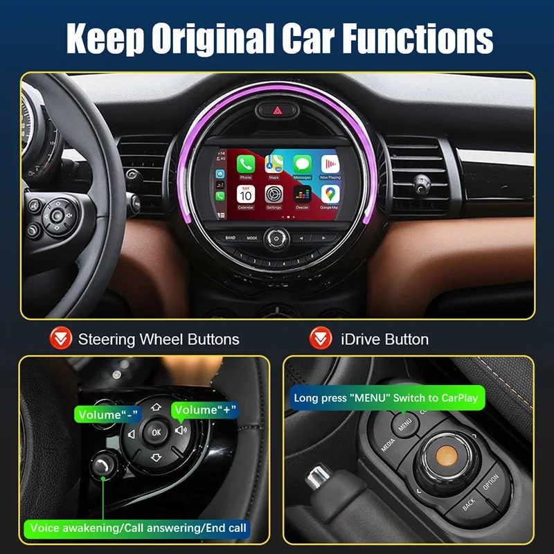 Wireless CarPlay Android Auto for BMW Mini R55 R56 R57 R58 R59 R60 R61 F54 F55 Clubman Countryman Hardtop John Cooper Works Box