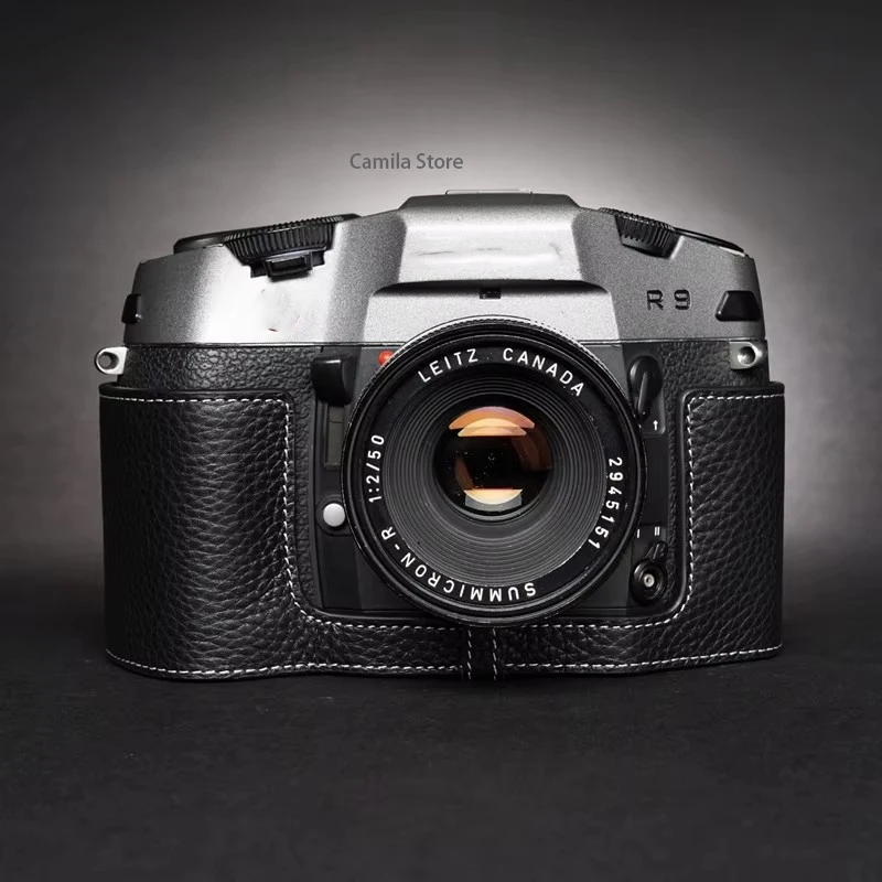 NEW handwork Photo Camera Genuine leather cowhide Bag BOX Case For leica R8 R9 camera body Protective sleeve base