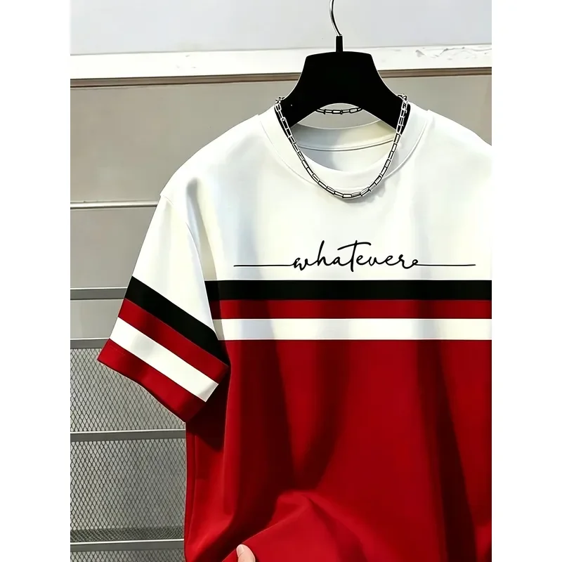 3D Print 2026 Summer New Style Men's T-shirt Street Casual Fashion Comfortable Soft Lightweight Letter Pattern Tee Top