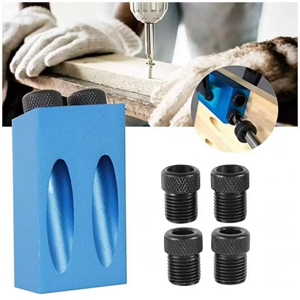Precision Pocket Hole Jig Kit Adjustable Rust-resistant Angle Drill Guide Oblique Hole Frosted Oblique Hole Locator