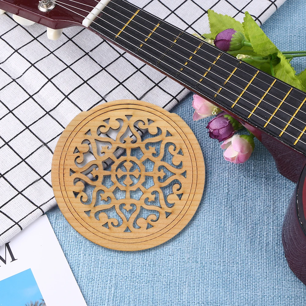 Wooden Guitar Soundhole Cover Anti-howling Block Feedback Buffer Guitar Hole Cover for Acoustic Guitar 40/41 Inch