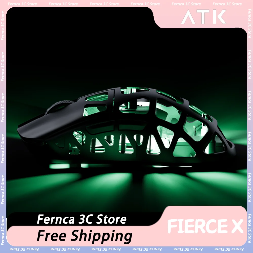 ATK FIERCE X Mouse Dual Mode Wireless Mouse PAW3950 Ultra 8K Lightweight Magnesium Alloy Gaming Mice Custom PC Accessories Gift