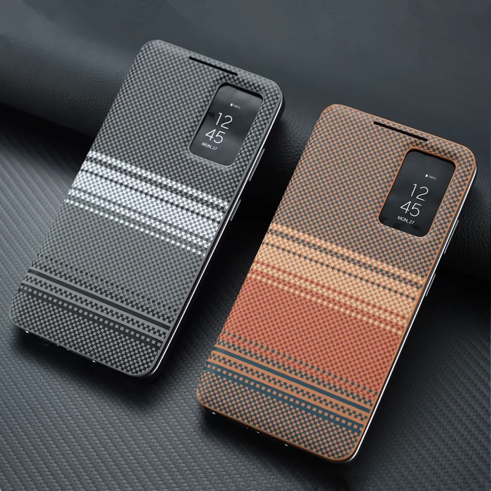 Etui Smart Cover z okienkiem i funkcją S-View do Samsung Galaxy S26 S25 S24 S23 S22 Ultra A17 A55 A56, skórzane etui z klapką, możliwość odbierania połączeń bez otwierania etui.