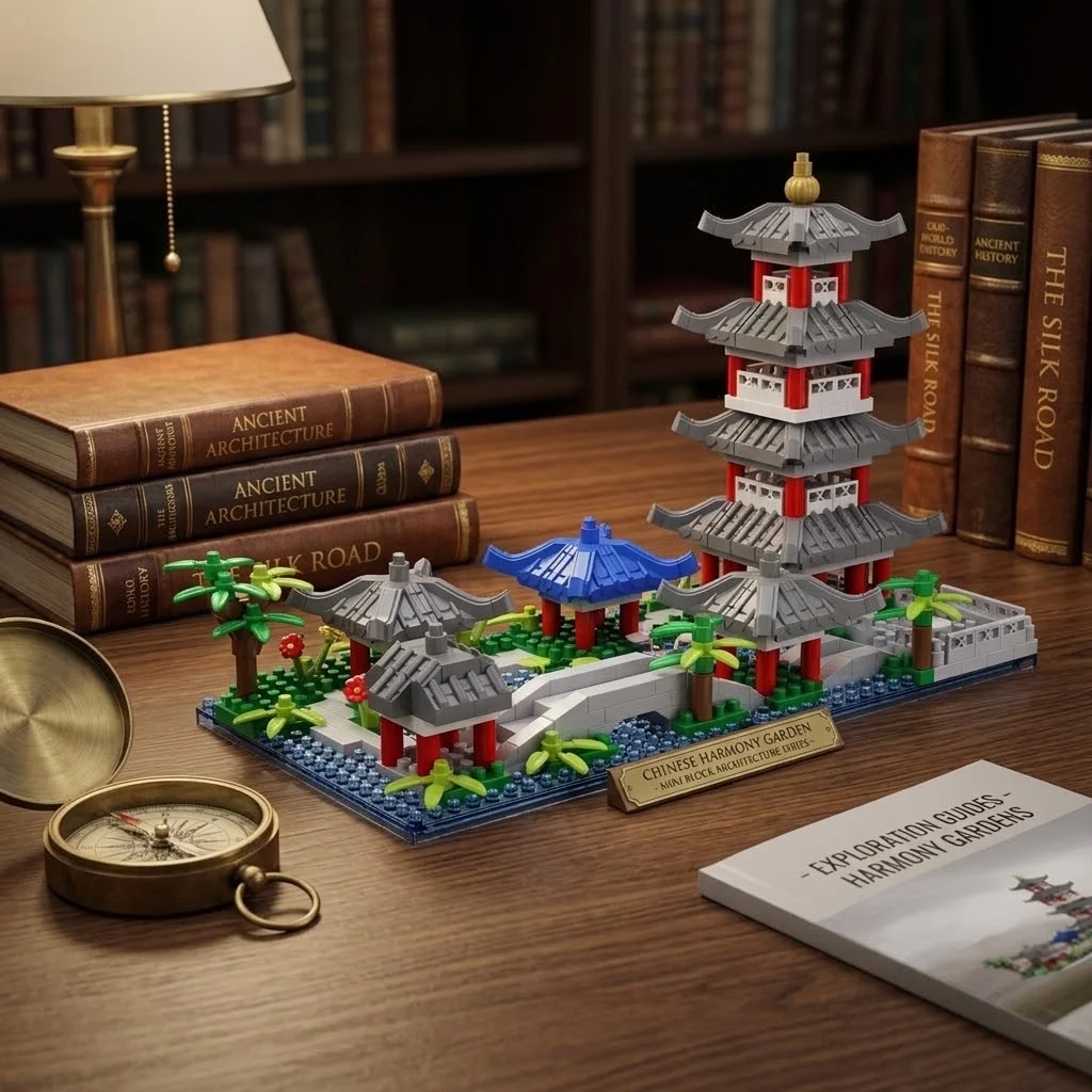 625 pcs China-Chic Building Block Toys Hangzhou West Lake Scene Building Model Ornaments Micro particle puzzle assembled toys
