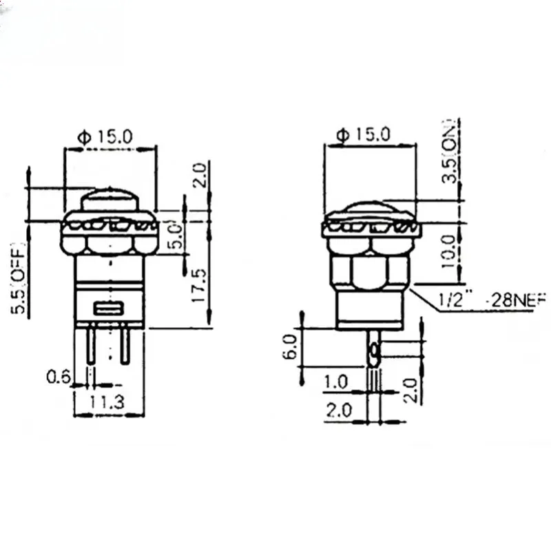 12mm Lock Latching OFF- ON Push Button Switch maintained fixed pushbutton switches Self-Lock button