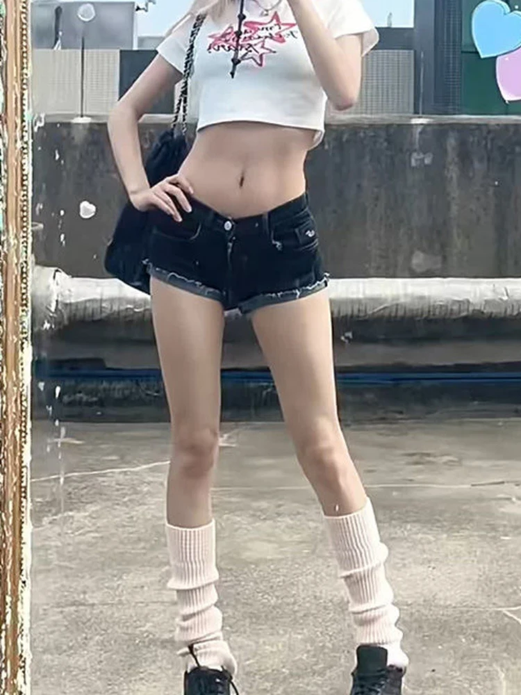 

Hotsweet Джинсовые шорты с низкой талией Женские летние уличные шорты в американском стиле для колледжа Популярная винтажная сексуальная клубная одежда Тонкий дизайн OOTD