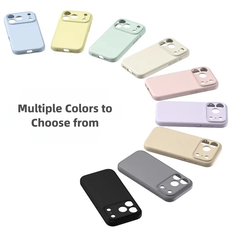 

Liquid Silicone Phone Case Suitable for Apple iPhone 17 16 15 Pro Max Plus Air Cases Multiple Colors Full Cover Fine-hole