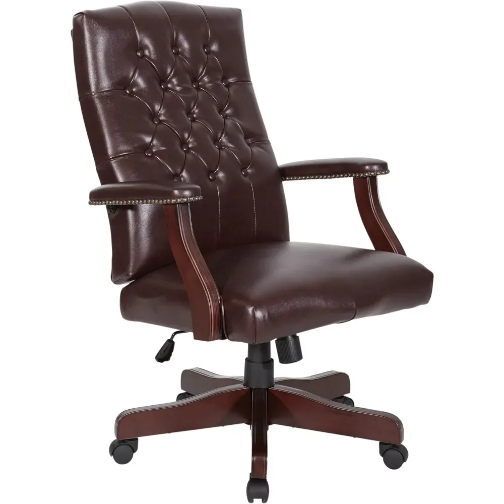 Office Chair, Traditional Tufted High Back with Upholstered Seat and Built-in Lumbar Support, Ergonomic, Executive Chair