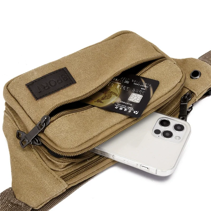 Chest Canvas Waist Bag Women Men's Belt Fashion Travel Purse Bag for Phone Pouch Pocket Hip  Waist Pack Male