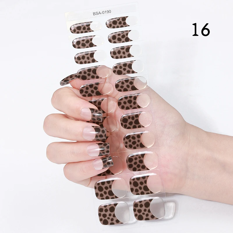 22 Tips Semi-uitgeharde Gel Nail Strips Herfst Glitter 3D Volledige Dekking Nail Gel Sticker Langdurige Nail Christmas Wraps manicure