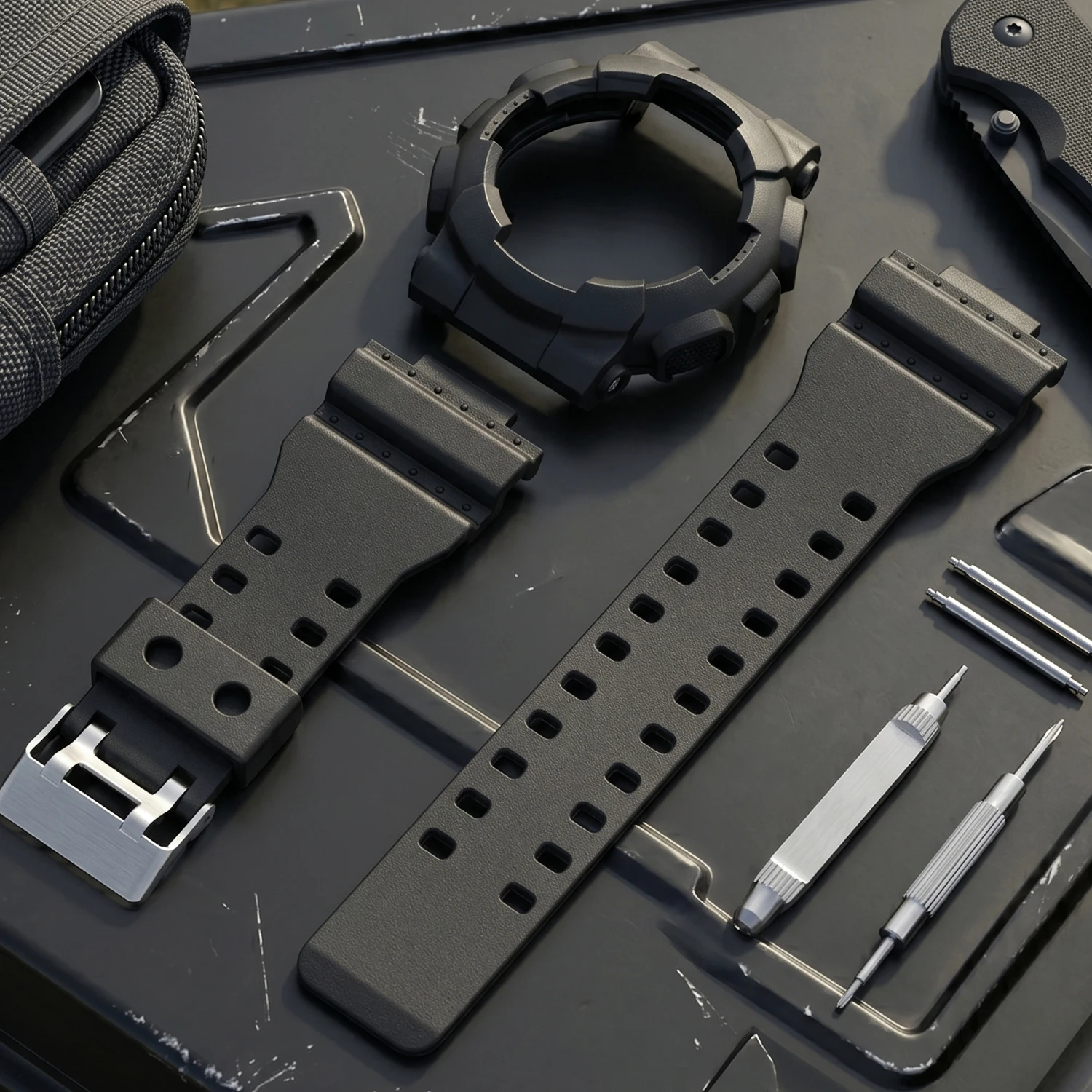 16mm Silicone Rubber Watch Band Strap for G Shock GD-100 G-8900 Replacement Black Waterproof Accessories