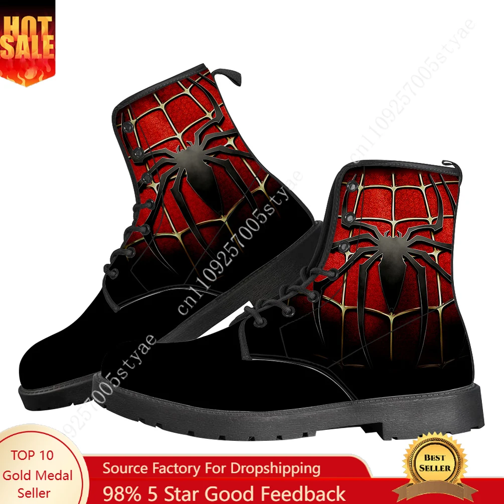 Botas Marvel Spider Man Peter Benjamin Parker para hombre y mujer, zapatos para adolescentes, botas informales para exteriores, zapatos personalizados de alta calidad para parejas