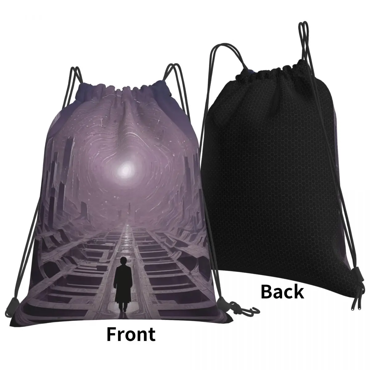 Portal To The Infinite City Backpacks Portable Drawstring Bags Sports Bag Book Bags for Travel Students