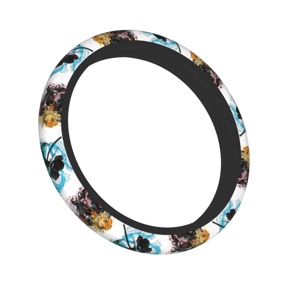 38 سنتيمتر عجلة توجيه سيارة يغطي شيطان القاتل العالمي Inosuke أنيمي شيطان بليد سيارة التصميم الملونة اكسسوارات السيارات