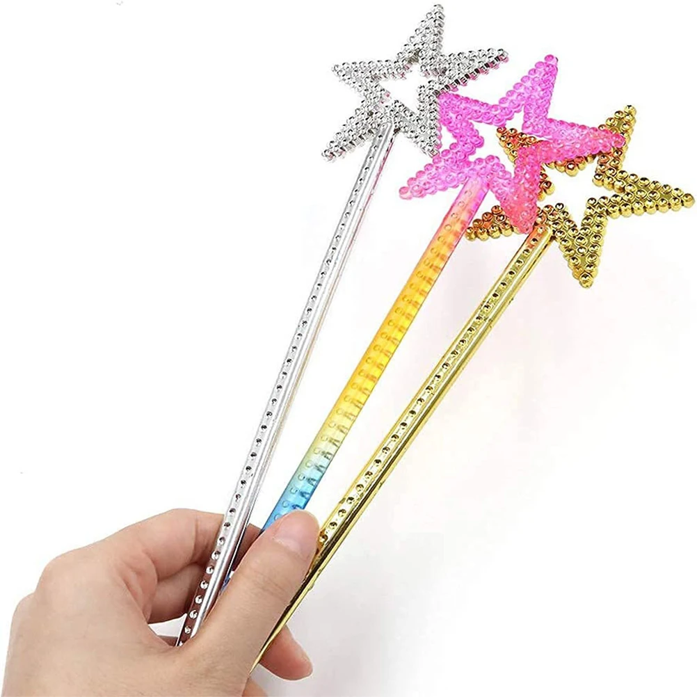 

6pcs Star Fairy Wands Angel Sticks Kids Party Props Birthday Gift For Girls Cosplay Stage Costume Accessory Star Wand Kids