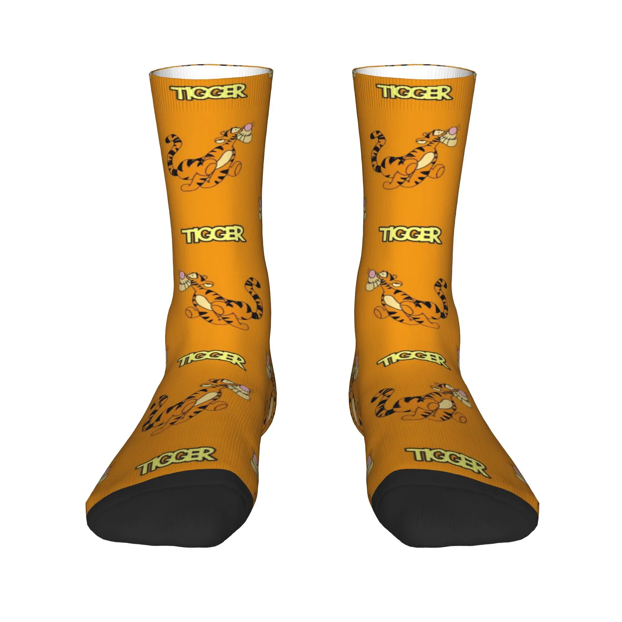 Custom Fashion Men's Winnie The Pooh Tigger Cartoon Animation Dress Socks Unisex Comfortable Warm 3D Printing  Crew Socks