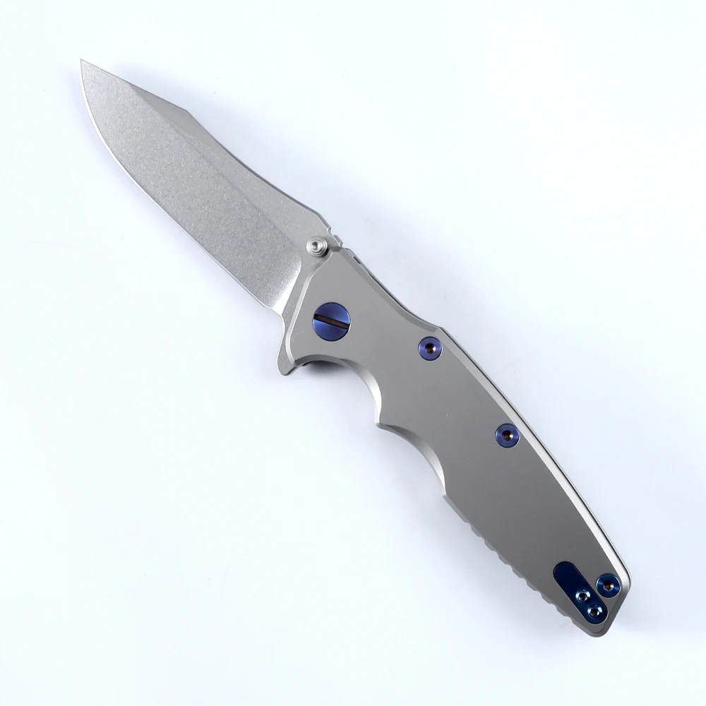 Ceramic Folding Knife with Titanium Handle, EDC Tool, 0392, Bearing, Camping, Outdoor
