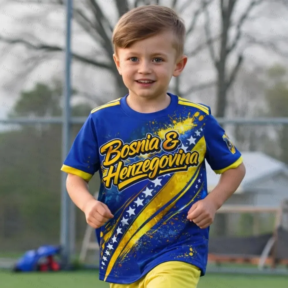 Bosnië Zmajevi Voetbal Competitie Shirt 2026 Mali Zmajevi Bosnische Voetbal Kinderen Wedstrijd Outfit Balkan Sport Fan Volwassen T-shirt