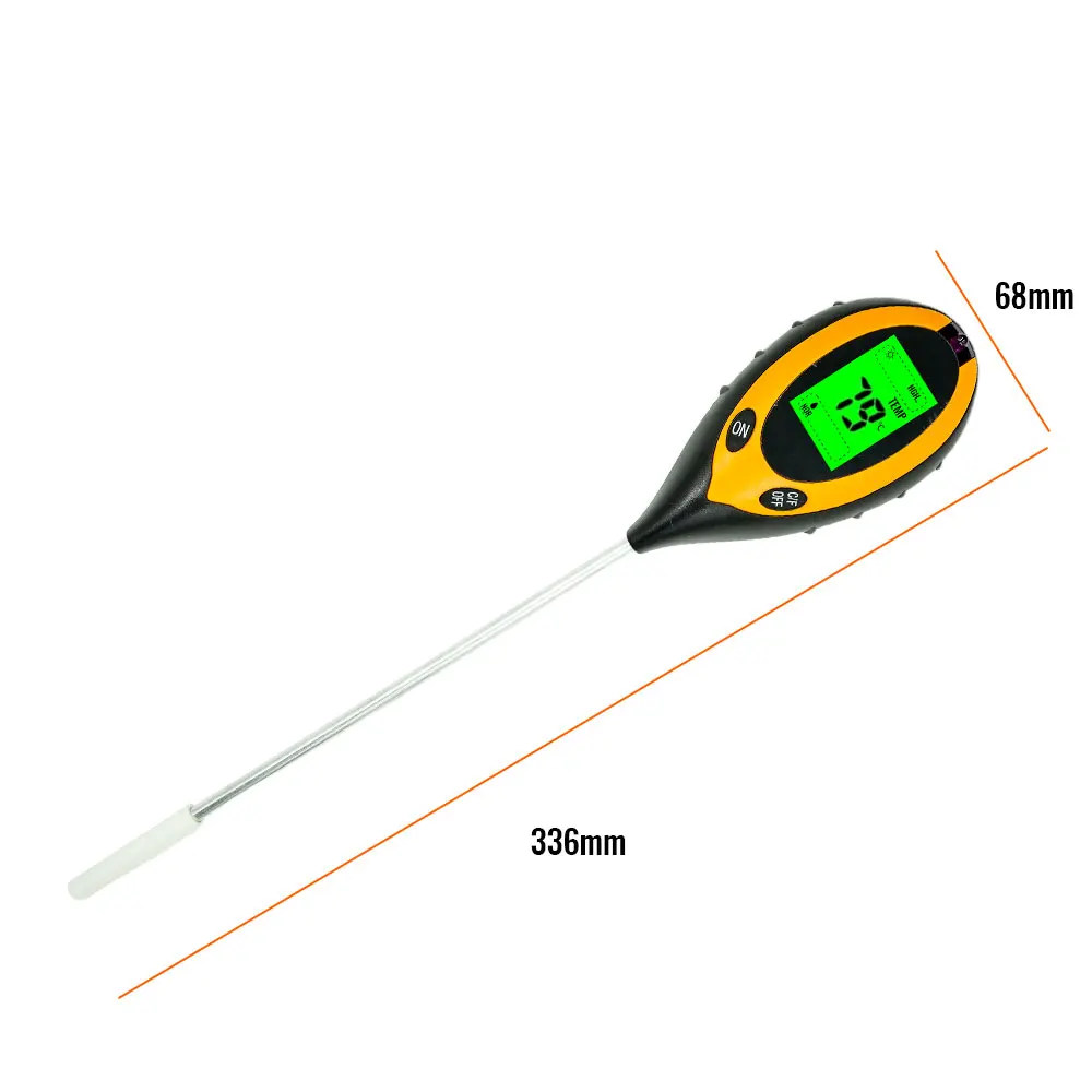 Soil PH Meter Tester 4 in1 Soil Tester PH Moisture meter Temperature Sunlight Intensity measurement Analysis Soil Acidity Test
