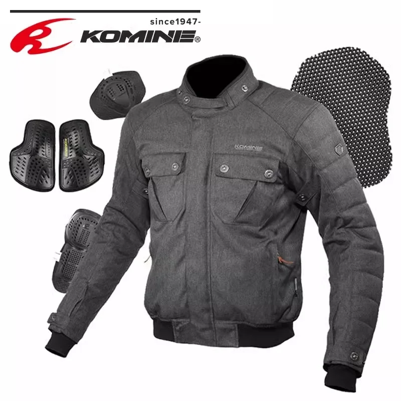 Original KOMINE JK-607 Motorcycle Jacket Men's  Autumn Winter Motorcycle Cycling Wear Commuter  Jacket Wind Waterproof Warm