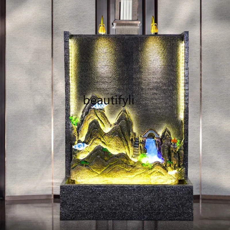 

Cy European-Style Water Curtain Wall Screen Water Fountain Big Decorations Fish Pond Decorative Courtyard Water Landscape
