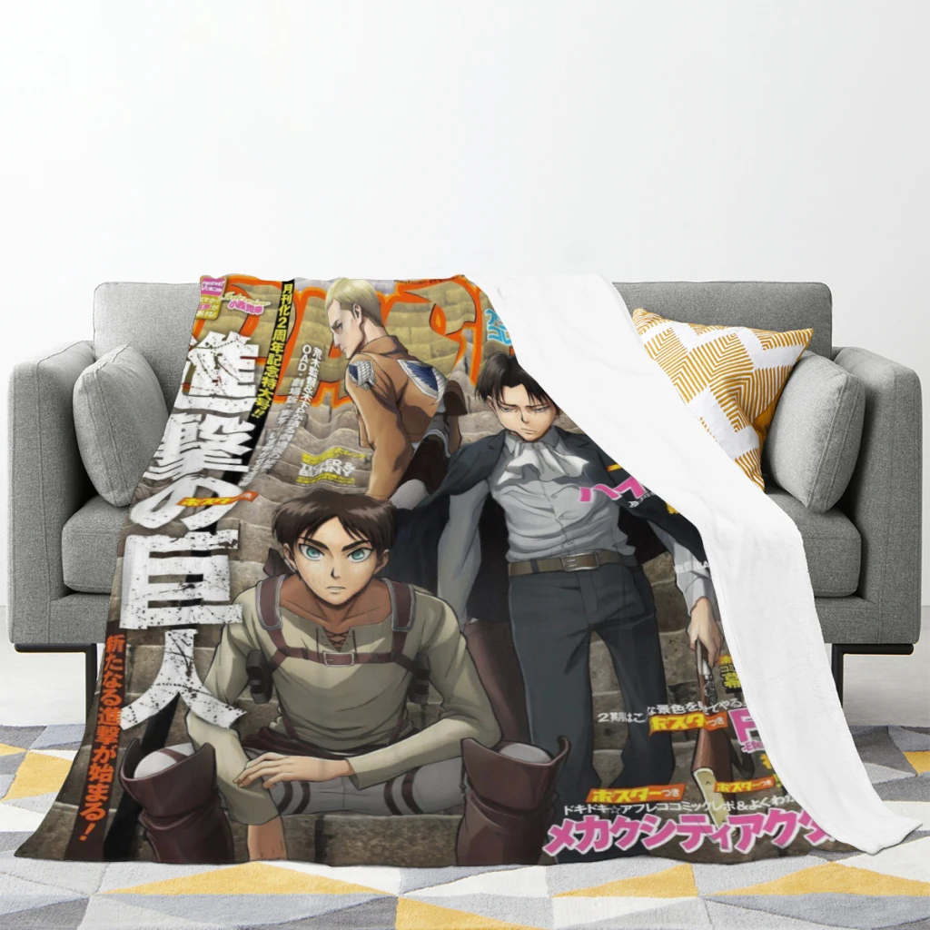 Wings of Liberty Attack on Titan Retro Medium Blanket Soft comforter sets throw for Couch Warm Flannel Blankets Bedroom Décor