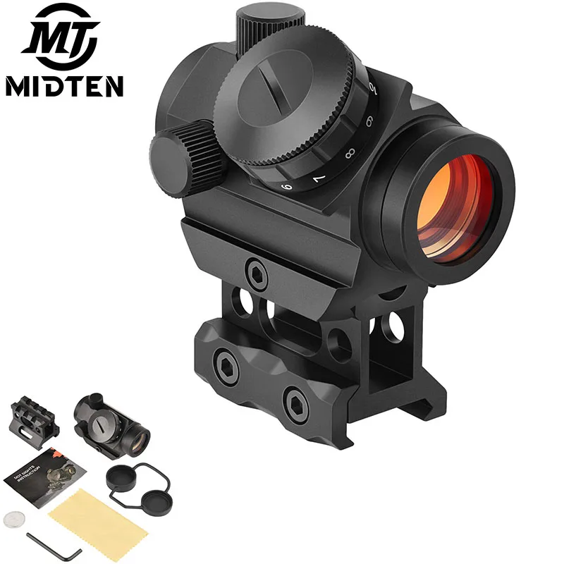 MidTen 2MOA 1x25mm Red Dot ReflexScope Sight Fit Rifle  Waterproof Shockproof Fog-Proof with Mount Tactial