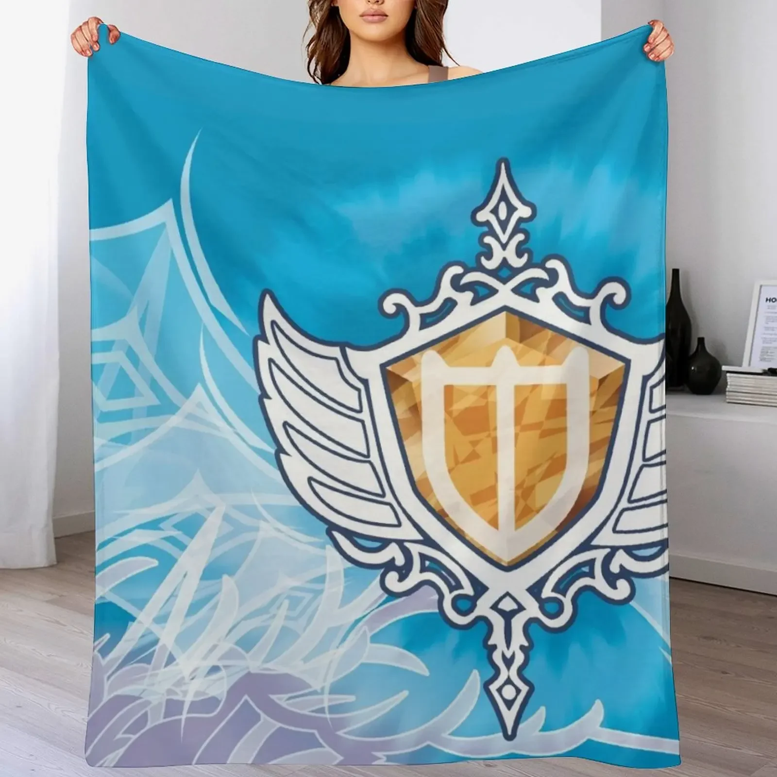 FFXIV Paladin Job Mat Throw Blanket Warm Plush Fuzzy Blanket for Living Room