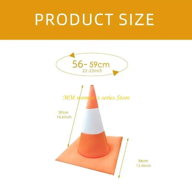 Q39C Neuheit Verkehrskegel-Kopfbedeckung für Erwachsene Straßensperren für Jungen Mädchen Schöner Partyhut Festival