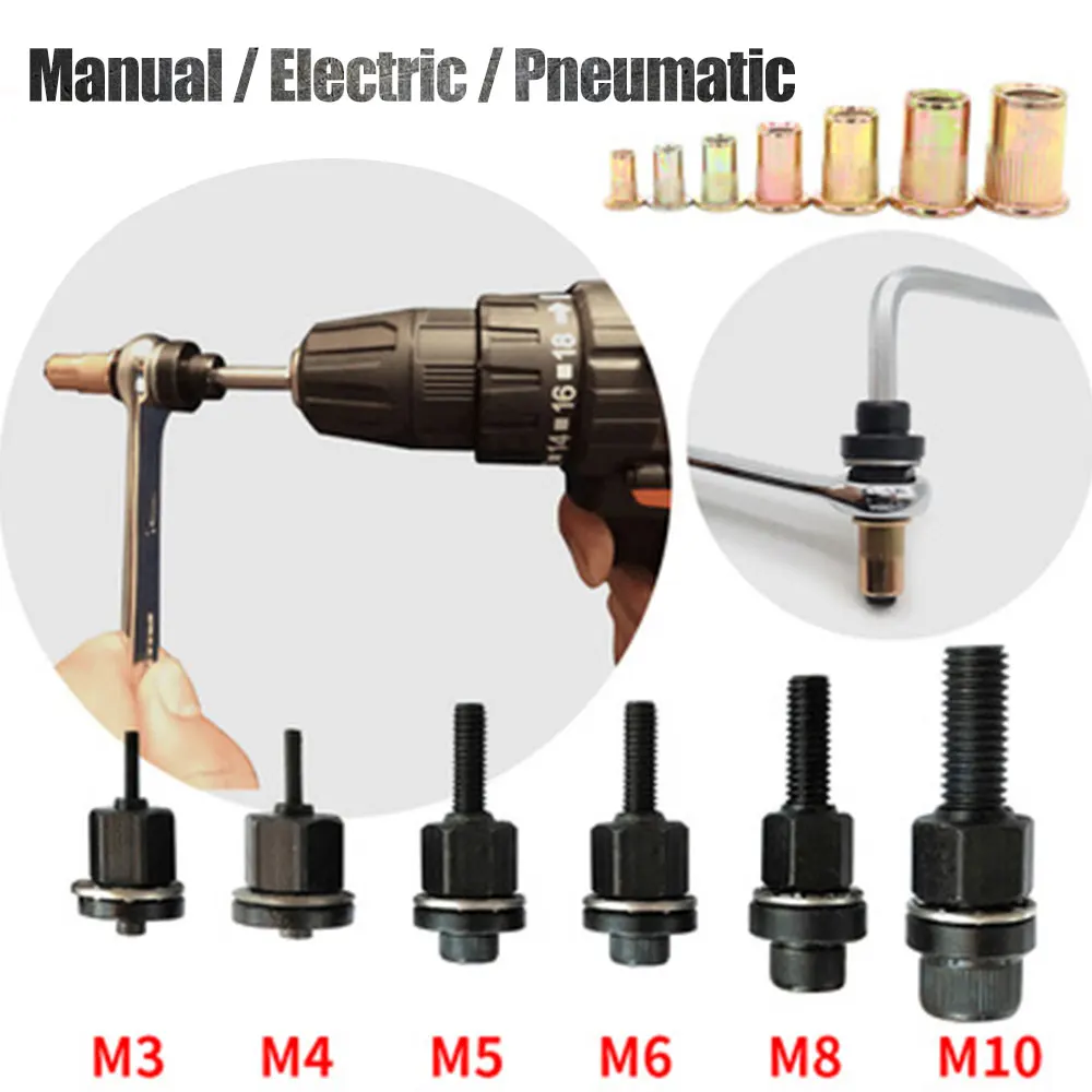 Hand Rivet Nut Head Gun Part Nuts Simple Installation Riveter Tool  M5 M6 M8 M10 Head Nut Optional Model Rivet Tip Spare