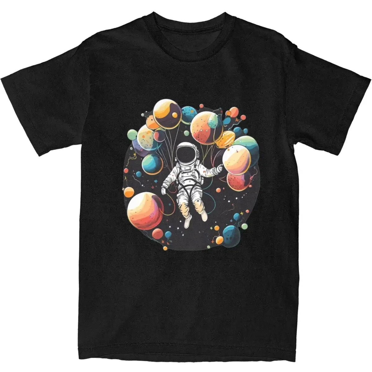 Astronauta w kosmosie T-Shirt męski planety układ słoneczny Vintage bawełniane t-shirty letnie wygodne koszulki w stylu Harajuku drukuj topy oversize