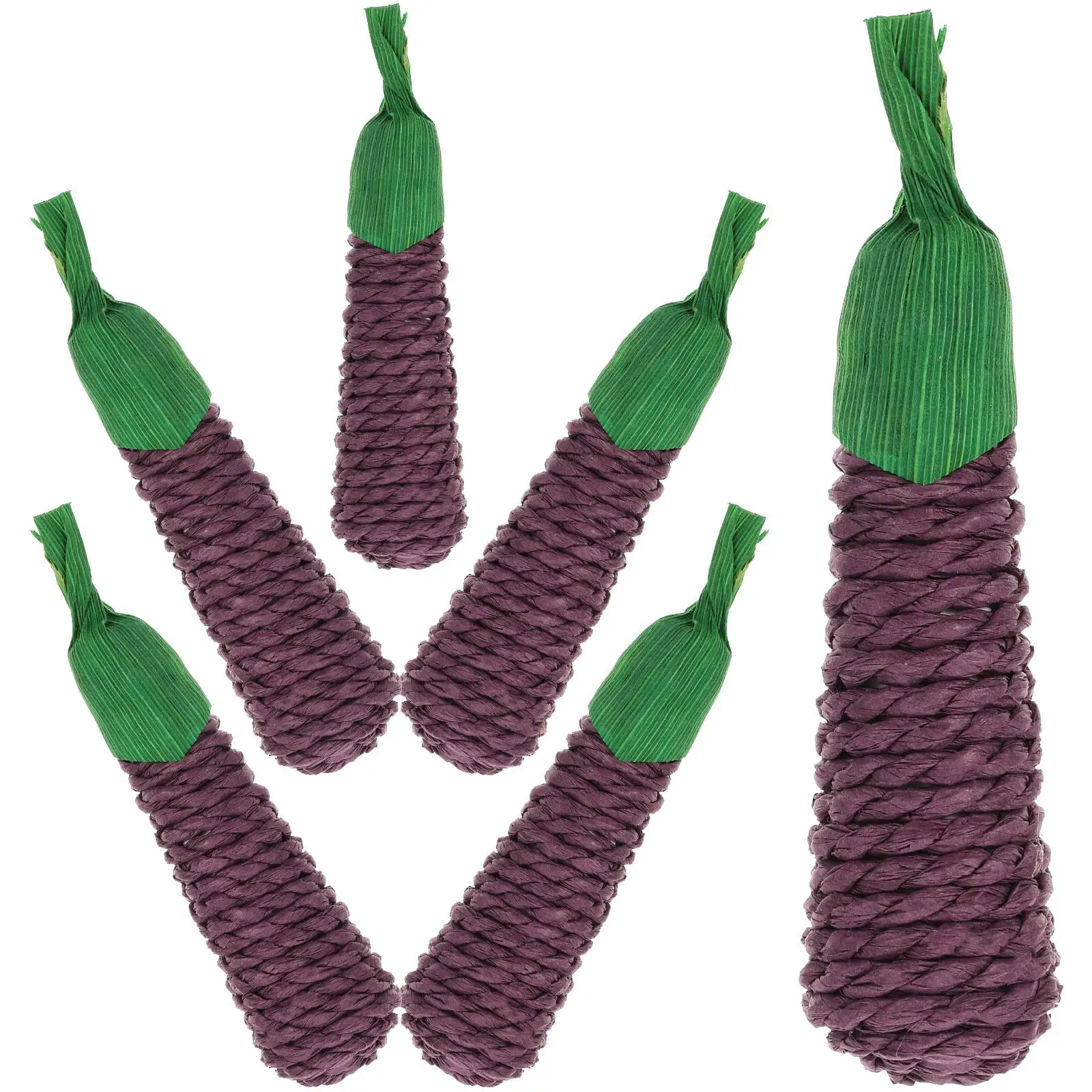 6 قطعة لعبة مطاطي القش الباذنجان أرنب عض الهامستر اللعب لدغة عصا الدعامة مضغ شينشيلا توريد اللعب