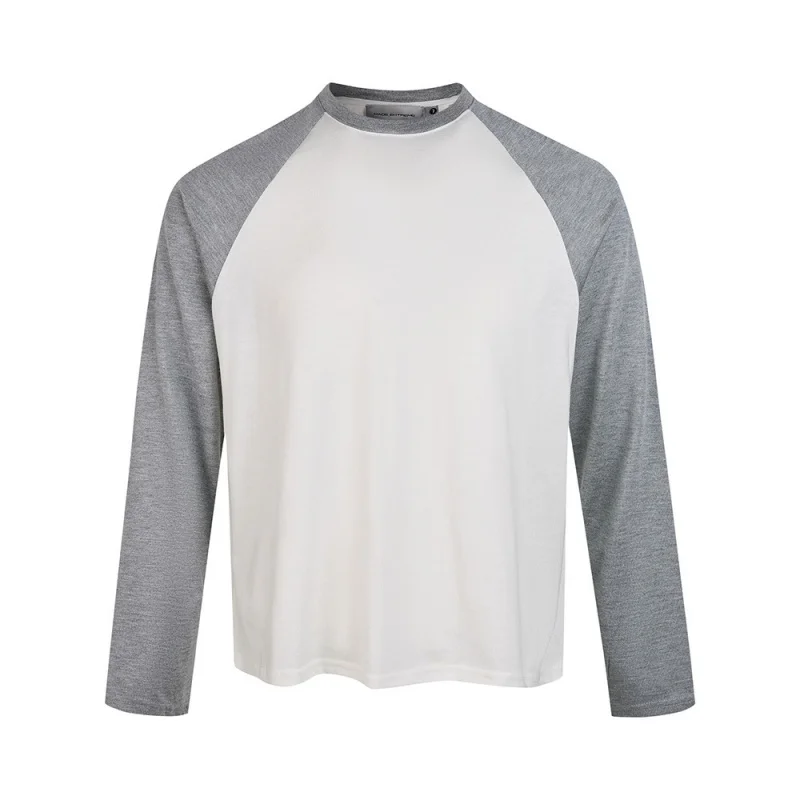 EME Merino الصوف كم طويل ريترو الأساسية عارضة طاقم الرقبة راجلان كم قاعدة قميص تي شيرت أعلى للرجال والنساء #6