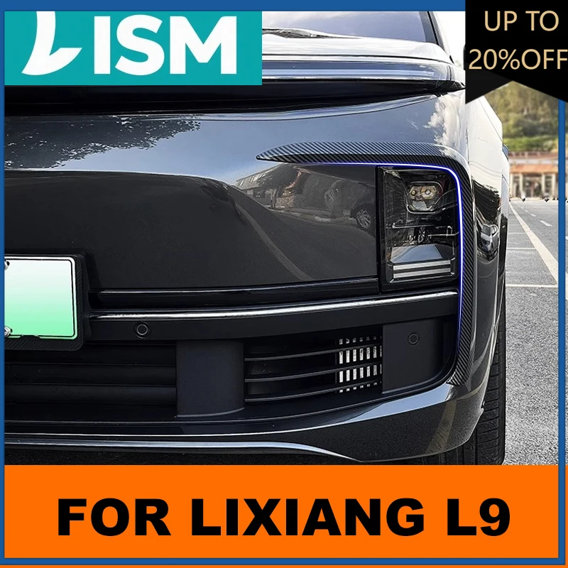 

NEW1 Car Front Fog Lamp Light Frame Carbon Fiber Spoiler Air Knife Eyebrow Decoration Sticker For Lixiang L9 2022 2023 Accessori