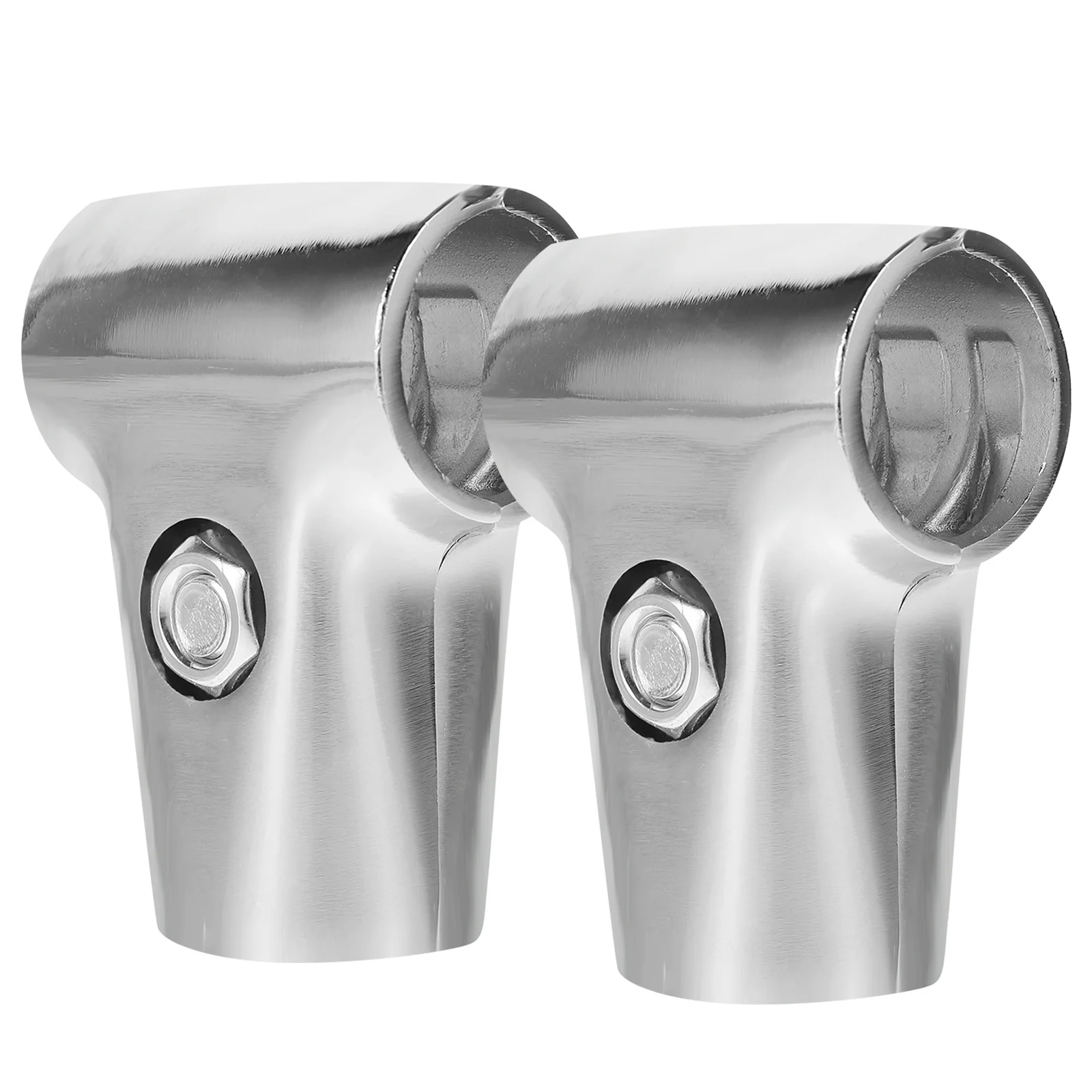 

2pcs Stainless Steel Connectors T-Clamp Joint Fitting For Shelves Racks Drying Clothes Chain Link Fence Two-Way Connector End