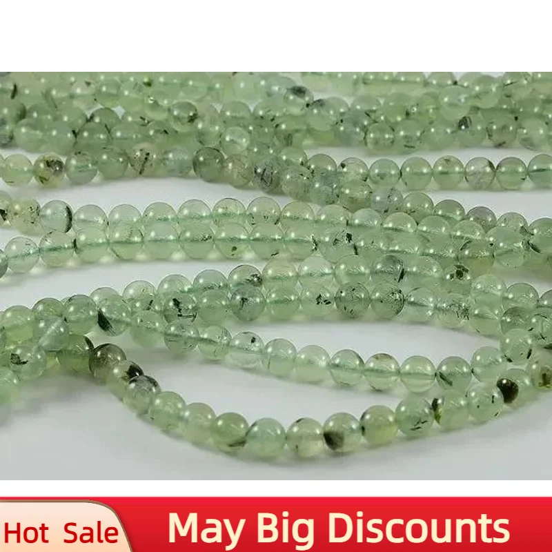 High Quality Premium Natural Prehnite Stone Beads - 6mm DIY Loose Beads for Jewelry Making, 15