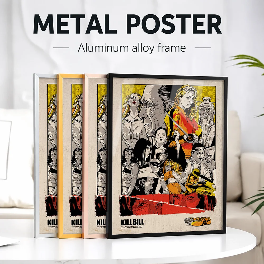 kill-bill-movie-tarantino-metal-poster-with-aluminum-alloy-frame-personalized-photo-dramatic-screen-style-wall-art-for-bedroom