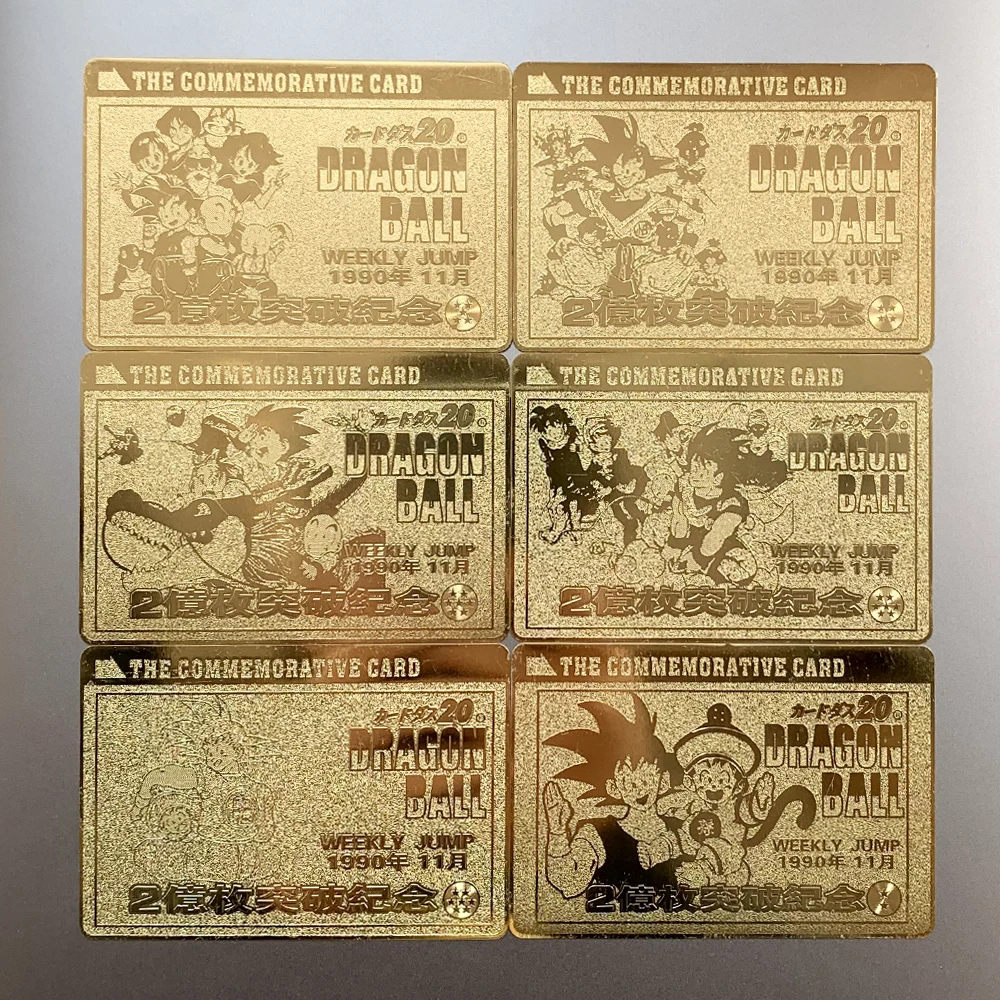 Anime Dragon Ball Metal Card Gold Card Super Saiyan Goku Gohan Vegeta Fierce Battle Rare Card Gift Toy Collection Cards